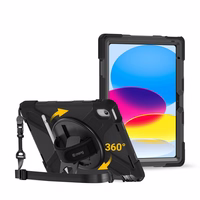 Crong Defender Plus - Rugged maciņš iPad 11" A16 (2025) / 10.9" (2022) (melns)