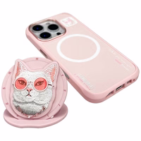AmazingThing Nimmy Glasses Cool Cat MagSafe apvalks viedtālrunim iPhone 16 Pro – rozā