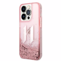 Karl Lagerfeld KLHCP14LLBKLCP iPhone 14 Pro 6.1 "rozā / rozā cietais apvalks Liquid Glitter Big KL