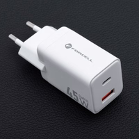 FORCELL F-ENERGY Mini GaN III VT-36 ceļojumu lādētājs ar 1 x Type C + 1x USB A pieslēgvietām, PD QC4.0 45W balts