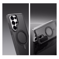 Rock Rotating Statīvs Soft Touch Series Magnetic for Samsung Galaxy S26 melns