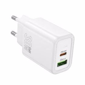 Lādētājs viedtālrunim Hoco USB A + USB C QC3.0 PD 3A 30W N63 balts