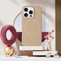 Magnētiskais MagSafe plānais silikona apvalks iPhone 16 Pro Max brūns