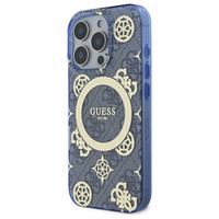 Guess GUHMP16XH4PYEEB iPhone 16 Pro Max 6.9" zils/zils cietais apvalks IML Peony On 4G Background Magnētiskais
