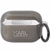 Karl Lagerfeld KLAP2HNKCTGK AirPods Pro 2 apvalks melns/melns Mirdzošs Karl&Choupette