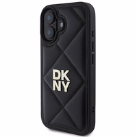 DKNY putuots Stack logotips apvalks iPhone 16 - melns