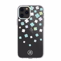 Kingxbar Lucky Series apvalks, dekorēts ar oriģināliem Swarovski kristāliem, iPhone 12 mini – caurspīdīgs (Āboliņš)