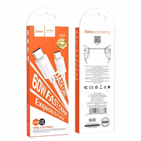 Kabelis USB-C uz USB-C Hoco QC3.0 PD 3A 60W 1 m X88 balts