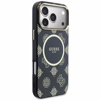 Guess IML Peony Dot MagSafe Maciņš for iPhone 17 Pro Max - melns