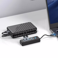 Orico PWC2U-C3 USB-C Hub / 2x USB-A 3.0 + 1x USB-C 3.0 - melns