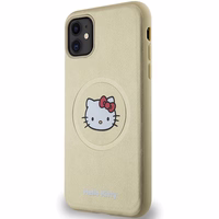 Hello Kitty ādas Kitty Head magnētiskais viedtālruņa apvalks iPhone 11 / Xr - zelta