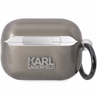 Karl Lagerfeld KKLAP2HNIKTCK AirPods Pro 2 apvalks melns/melns Ikonik Karl Lagerfeld