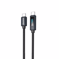 Dudao L7C USB-C - USB-C 100W kabelis ar LED ekrānu 1m - melns