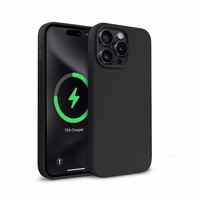 Crong Color Cover Magnetic - iPhone 15 Pro MagSafe maciņš (melns)