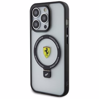 Ferrari FEHMP15LUSCAH iPhone 15 Pro 6.1" caurspīdīgs cietais apvalks ar gredzena statīvu 2023 kolekcija Magnētiskais