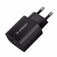 Wozinsky WGWCB USB-A USB-C 20W sienas lādētājs - melns