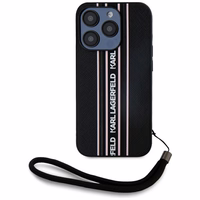 Karl Lagerfeld Saffiano Athleisure Stripes Cord viedtālruņa apvalks iPhone 15 Pro - rozā