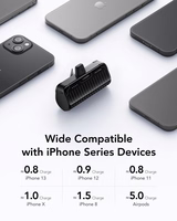 VEGER portatīvais lādētājs 5000 mAh ar iebūvētu savienotāju Lightning PlugOn PD QC3.0 3A 20W W0558P melna