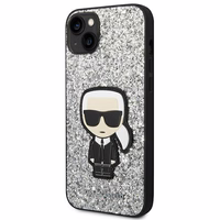 Viedtālruņa apvalks Karl Lagerfeld KLHCP14MGFKPG iPhone 14 Plus 6.7\" sudrabains / sudrabains Glitter Flakes Ikonik