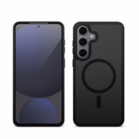 Crong Hybrid Matte Magnetic - MagSafe maciņš Samsung Galaxy S24 FE (melns)