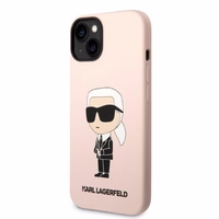 Karl Lagerfeld KLHCP14MSNIKBCP iPhone 14 Plus 6.7" cietais apvalks rozā/rozā Silikona Ikonik