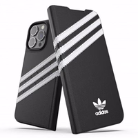 Adidas OR grāmatiņas tipa viedtālruņa apvalks PU iPhone 13 Pro / iPhone 13 – melns un balts