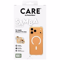 CARE by PanzerGlass Modes Samba apvalks ar baltu Magnētisko iPhone 17 Pro Max - Caurspīdīgs
