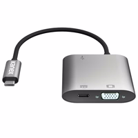 Kanex USB-C VGA adapteris with Power Delivery - USB 1,5 A, USB-C Power Delivery 60 W + VGA Full HD (Anodized Aluminum)