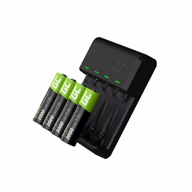 lādētājs zaļš Cell GC VitalCharger + 4x Batteries AA 2000mAh Ni-MH