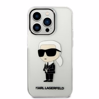 Karl Lagerfeld Ikonik Karl viedtālruņa apvalks iPhone 14 Pro Max - caurspīdīgs