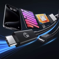 Orico USB4 Thunderbolt5 kabelis 80Gbps 240W no USB-C uz USB-C 1,5 m - melns