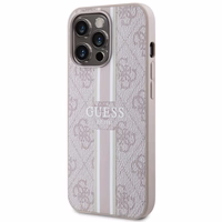 Guess GUHMP13LP4RPSP iPhone 13 Pro / 13 6.1" rozā/rozā cietais apvalks 4G Printed Stripes MagSafe