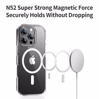 Rock Crystal Series Magnētiskais viedtālruņa apvalks Iphone 16 Plus caurspīdīgs