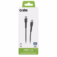 SBS TECABLETCC3M USB-C - USB-C kabelis 3 m - melns