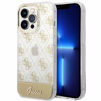 Guess GUHCP14XHG4MHG iPhone 14 Pro Max 6.7" auksinis / auksinis viedtālruņa apvalks 4G ar rakstainu šrifta dizainu