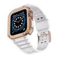 Aizsargājošā siksniņa Apple Watch 38/40/41mm bruņots apvalks - balta, rozā zelts