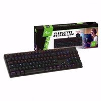 ART vadu mehāniskā tastatūra USB A QWERTY LED AK-51 melna