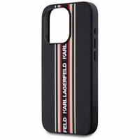 Karl Lagerfeld Saffiano Athleisure Stripes Cord viedtālruņa apvalks iPhone 15 Pro Max - sarkans