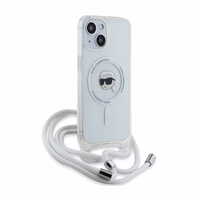 Karl Lagerfeld Crossbody IML Karl Head Magnētiskais viedtālruņa apvalks iPhone 15 / 14 / 13 – caurspīdīgs