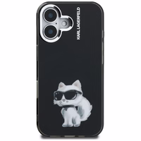 Karl Lagerfeld IML Aquarelle Choupette & Logo iPhone 16 macins - melns