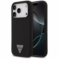 Guess Silikona Trīsstūra Logotips Magnētiskais viedtālruņa apvalks iPhone 17 Pro - melns
