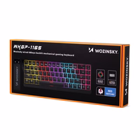 Wozinsky WKGP-1165 Mehāniskā spēļu tastatūra ar RGB apgaismojumu - melna