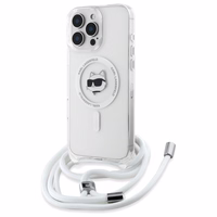 Karl Lagerfeld IML Choupette galva un aukla MagSafe iPhone 16 Pro viedtālruņa apvalks - caurspīdīgs