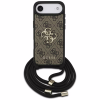Guess 4G Big Logo Cord Stap soma pāri plecam viedtālrunim iPhone 17 Air - brūns