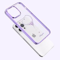 Kingxbar Wish Series silikonais viedtālruņa apvalks iPhone 14 Plus ar Swarovski kristāliem violeta krāsā