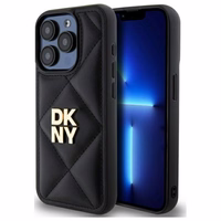 DKNY Quilted Stack Logo viedtālruņa apvalks iPhone 15 Pro - melns