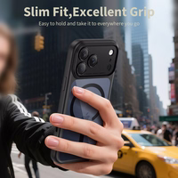 Tech-Protect Magpeak Magsafe CC futrālis iPhone 17 Pro - caurspīdīgi melns