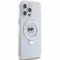 Karl Lagerfeld KLHMP15XHMRSKHH iPhone 15 Pro Max 6.7" balts ar statīvu Viedtālruņa apvalks Karl Head MagSafe
