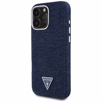 Guess džinsinis trikampio logotips MagSafe iPhone 16 Pro Max viedtālruņa apvalks (m) - zils (m)