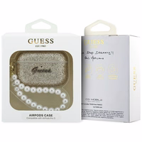 Guess Glitter Pearl Siksniņa Maciņš for AirPods Pro 3 - zelta